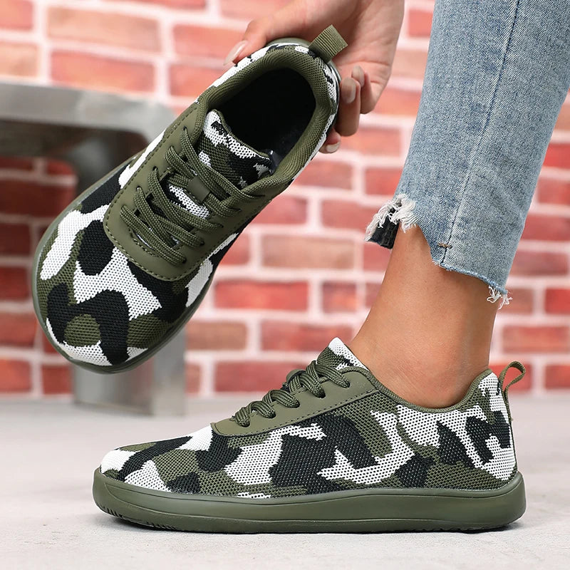 Camouflage Women's Breathable Mesh Flat Bottom Shoes | Comfort Fit