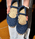 Handmade Natural Raffia Women's Flat Sandals | Lightweight & Breathable
