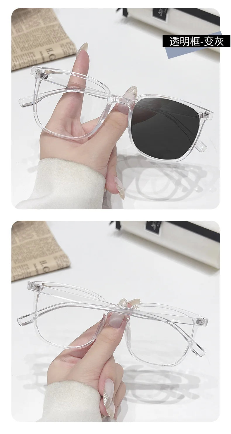 Photochromic Square Sunglasses for Unisex Stylish Travel
