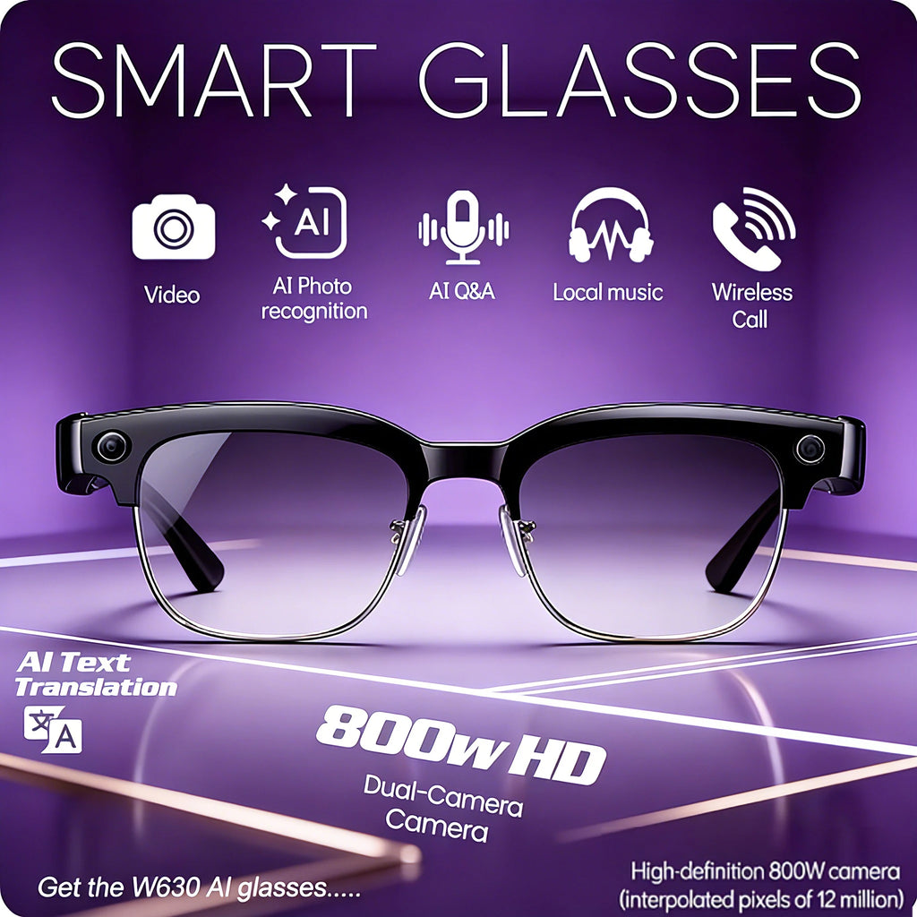 AI Smart Glasses with 8K HD Camera | Bluetooth Call & Voice Control