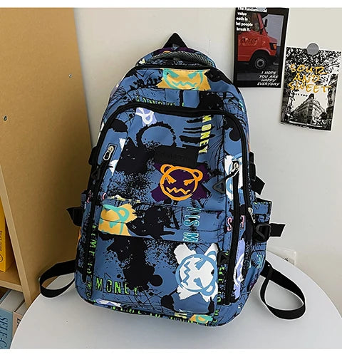 Trendy Personalized Graffiti Backpack | Large Capacity Unisex Bag