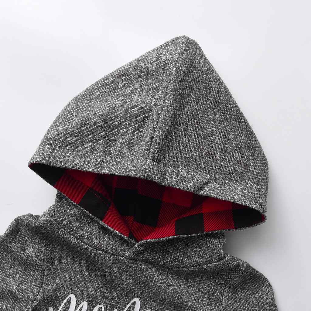 Adorable Baby Boy Clothes | Mama's Boy Hoodie & Plaid Pants Set