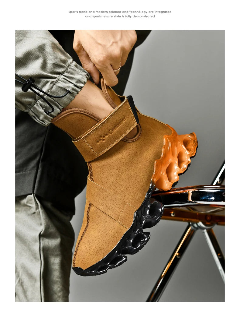 Men's Warm Waterproof Winter Boots | Non-Slip Plush Sneakers