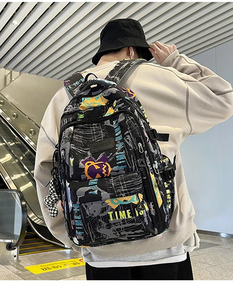 Trendy Personalized Graffiti Backpack | Large Capacity Unisex Bag