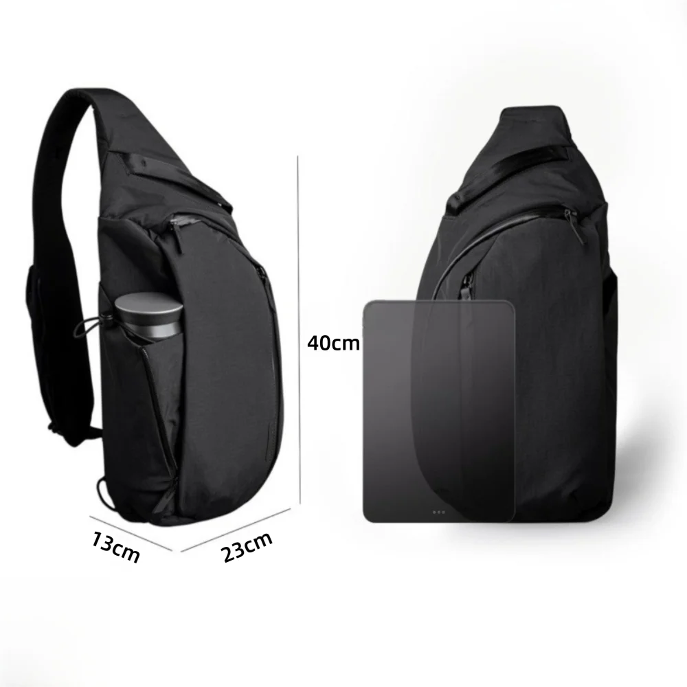 Sleek Crossbody Bag with Water Bottle Pocket | Casual Sling Backpack