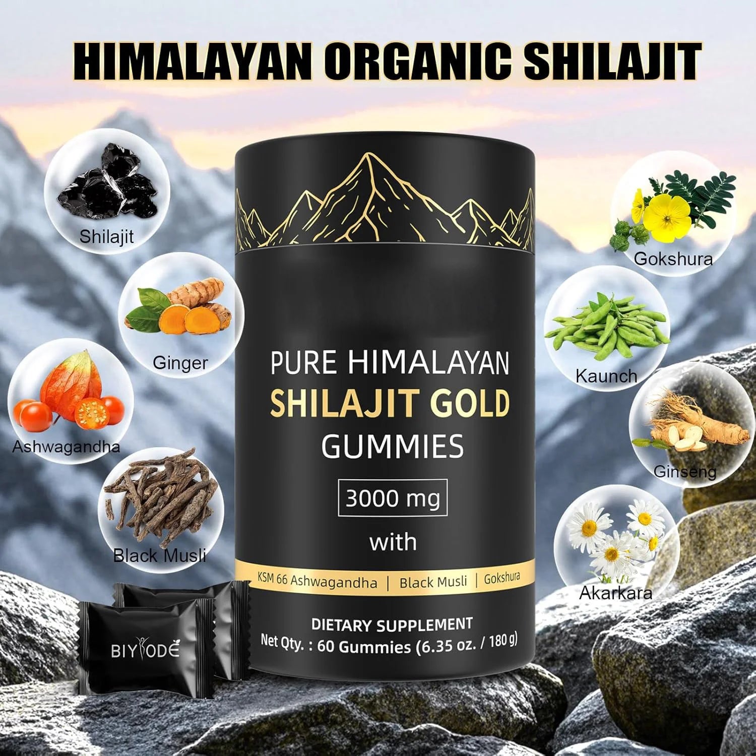 Pure Himalayan Shilajit Gold Gummies for Energy & Recovery