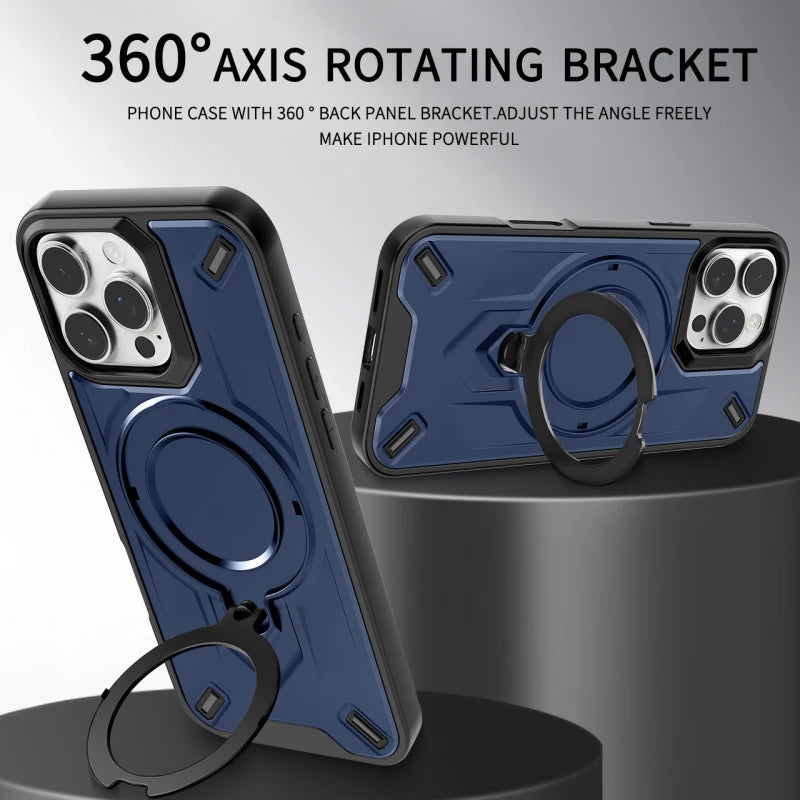 360 Rotating Shockproof Case for iPhone - Magnetic Protection