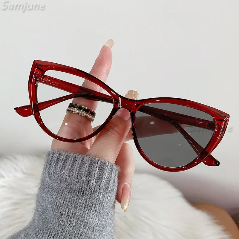Women's Cat Eye Photochromic Anti-Radiation Glasses | Fashion Eyewear