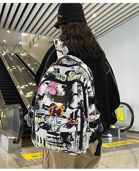 Trendy Personalized Graffiti Backpack | Large Capacity Unisex Bag