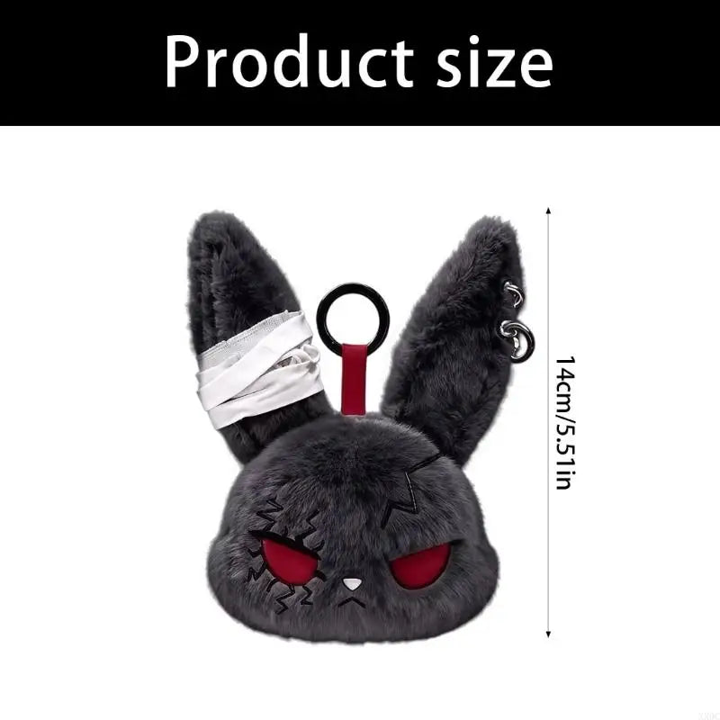 Gothic Rabbit Plush Keychain | Stylish Accessory for Bags
