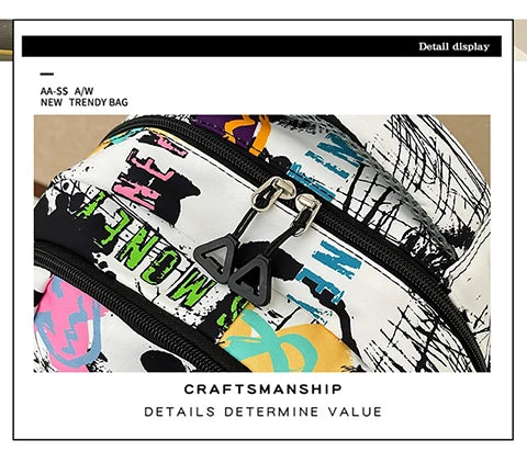 Trendy Personalized Graffiti Backpack | Large Capacity Unisex Bag