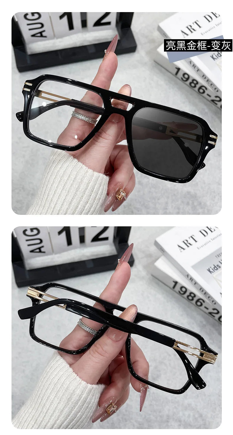 Vintage Square Sunglasses for Men and Women | Photochromic Eyewear
