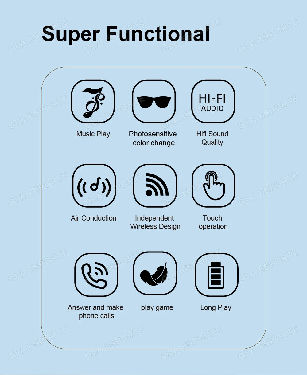 Photosensitive Smart Glasses with Bluetooth & UV Protection