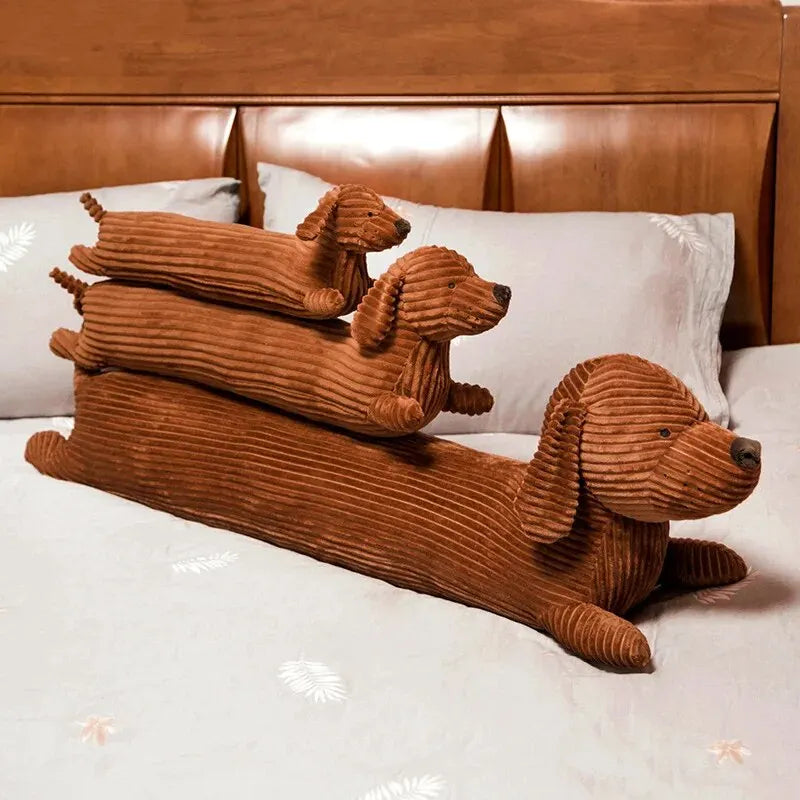 Cute Dachshund Dog Plush Throw Pillow | Soft Neck & Waist Cushion