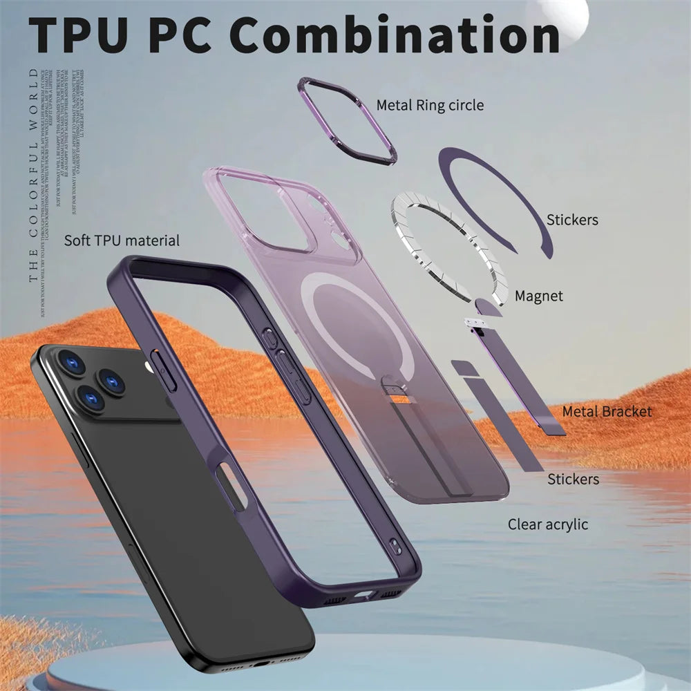 Luxury Magnetic Folding Stand Phone Case for All iPhone Models