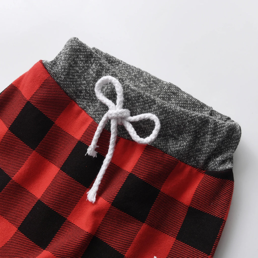 Adorable Baby Boy Clothes | Mama's Boy Hoodie & Plaid Pants Set