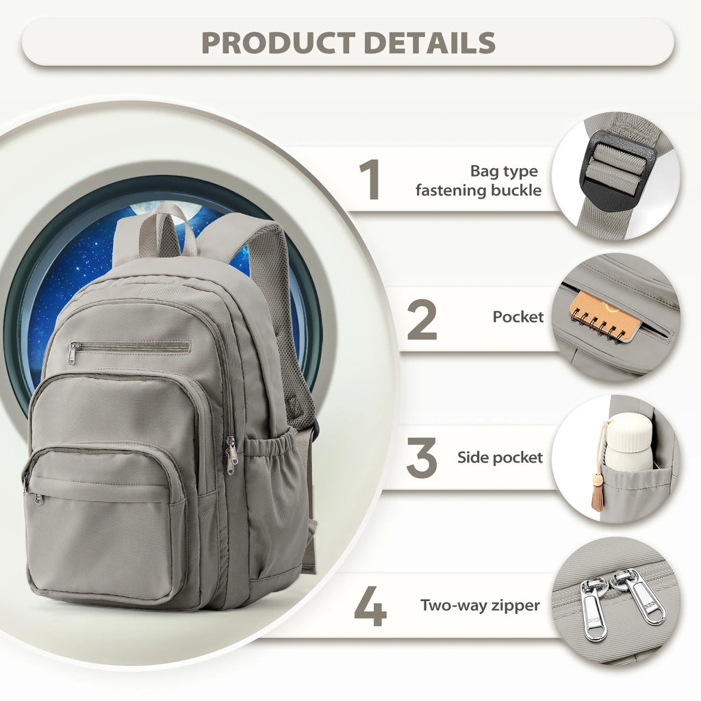 Unisex Casual Multi-Pocket Backpack | Stylish School Tote Bag