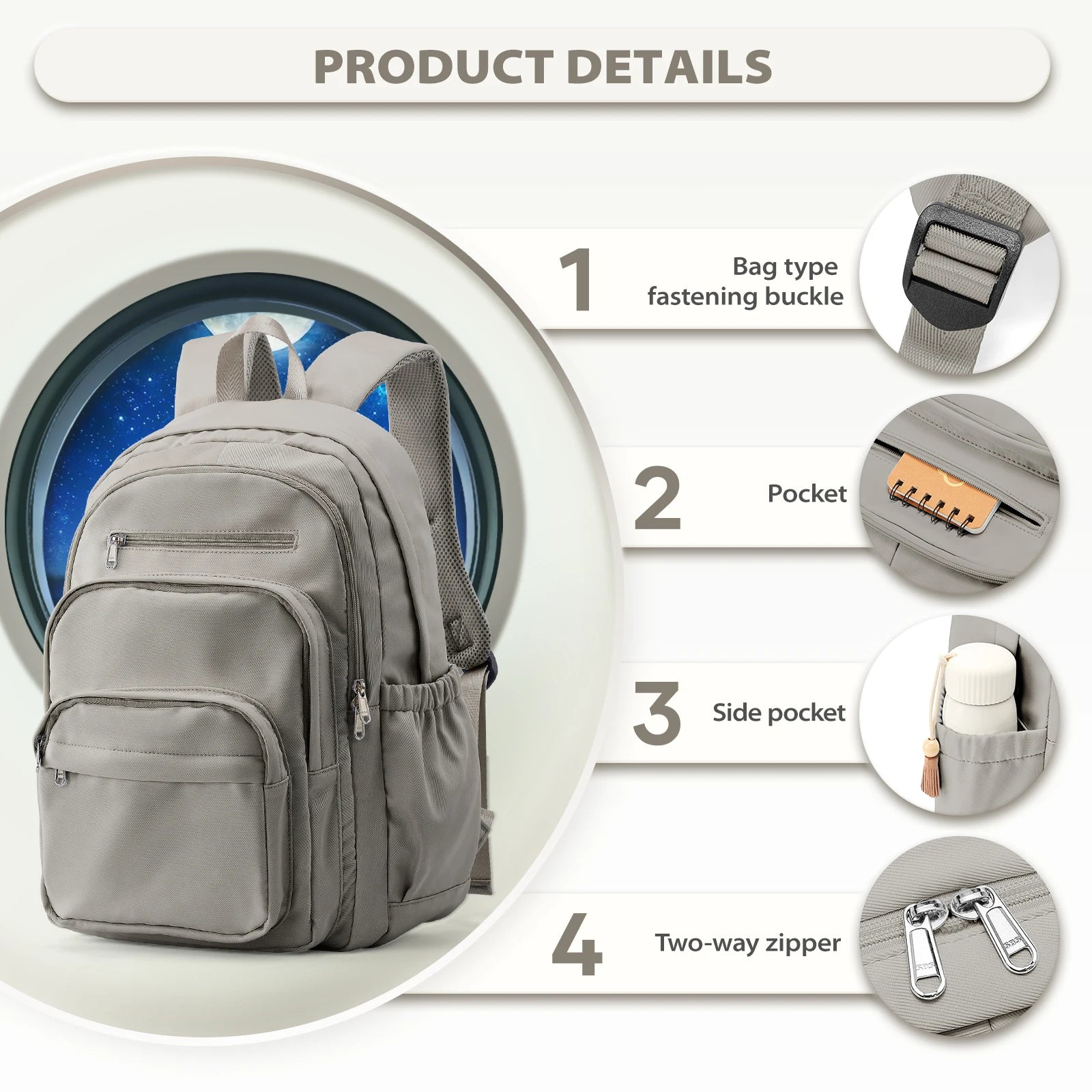 Unisex Casual Multi-Pocket Backpack | Stylish School Tote Bag