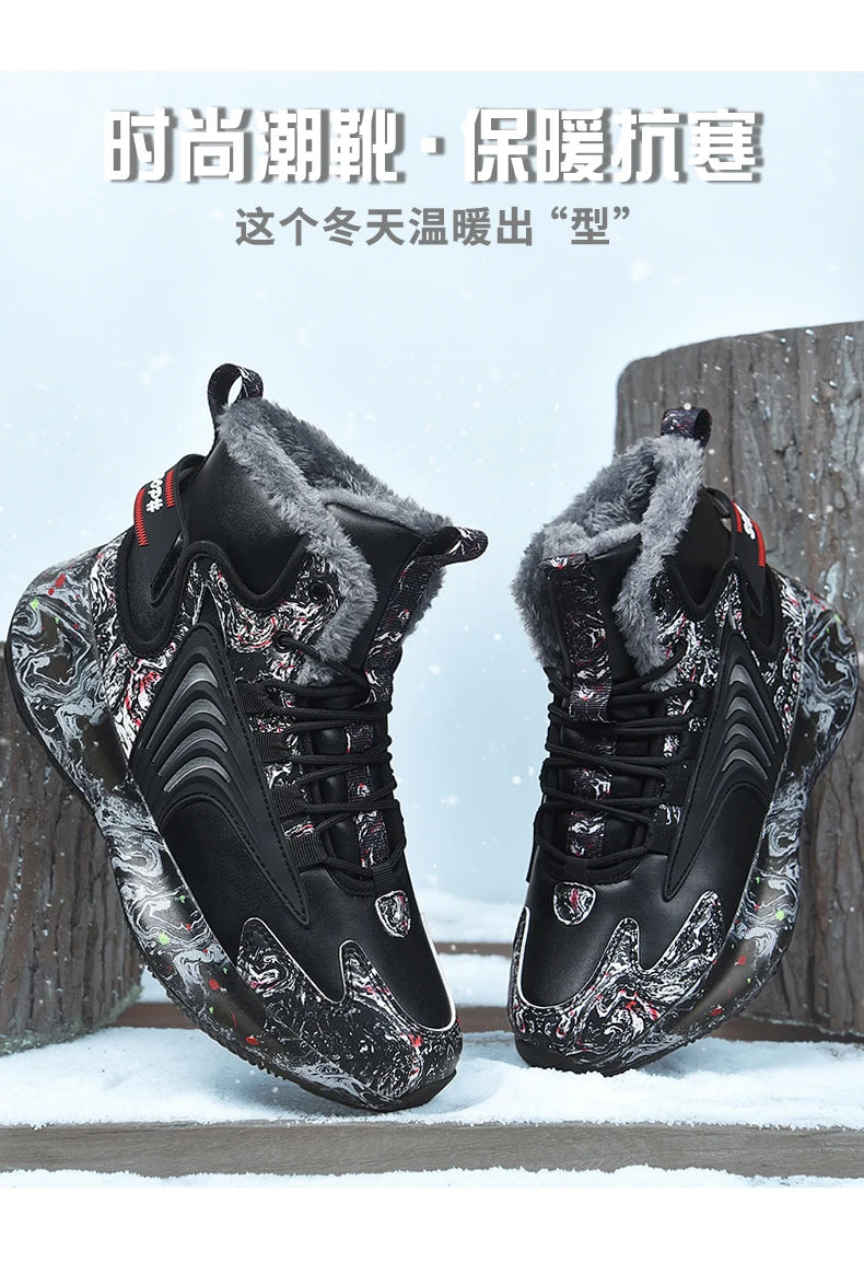 Men's Warm Waterproof Winter Boots | Non-Slip Plush Sneakers