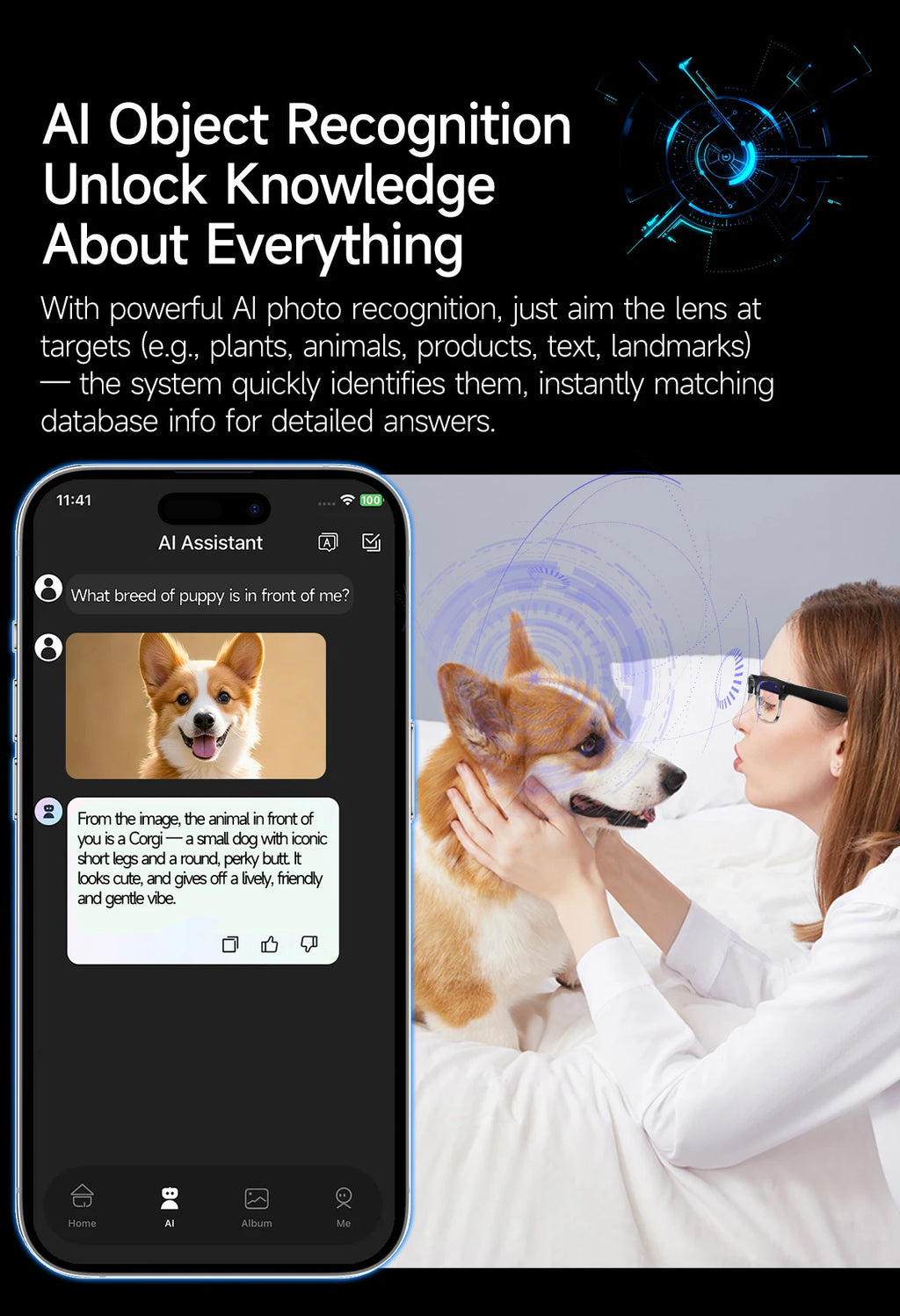 AI Smart Glasses with 8K HD Camera | Bluetooth Call & Voice Control