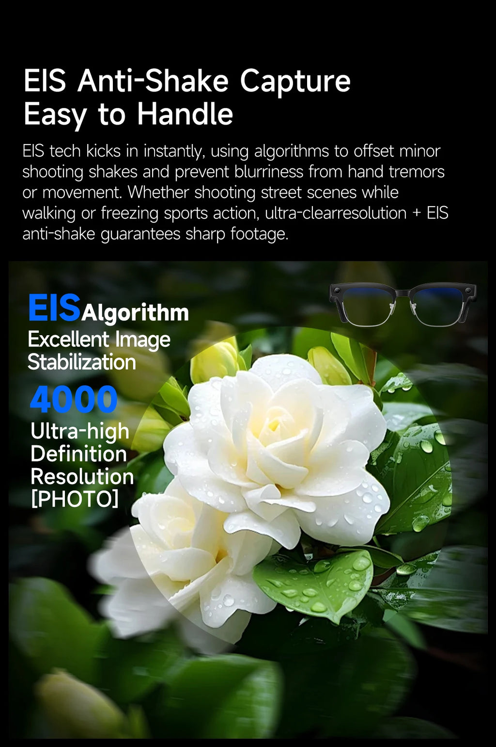 AI Smart Glasses with 8K HD Camera | Bluetooth Call & Voice Control
