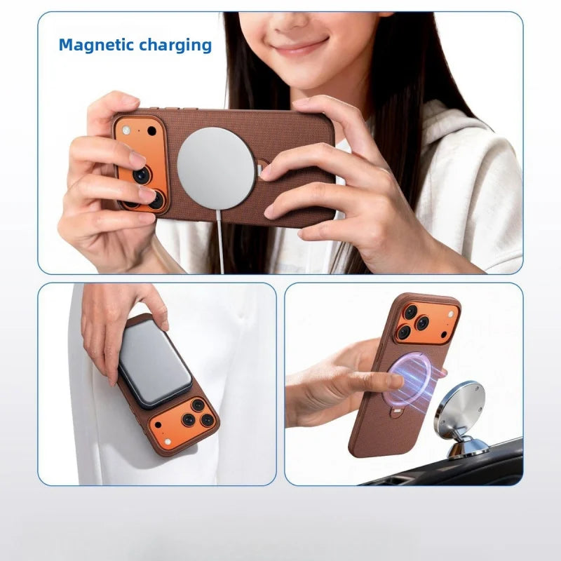 Shockproof Magnetic Phone Case with Stand for iPhone Models