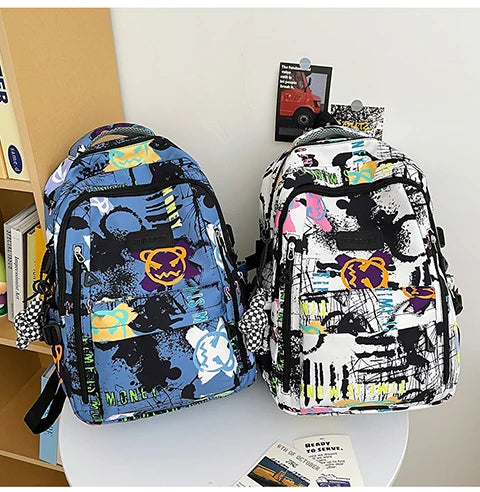 Trendy Personalized Graffiti Backpack | Large Capacity Unisex Bag