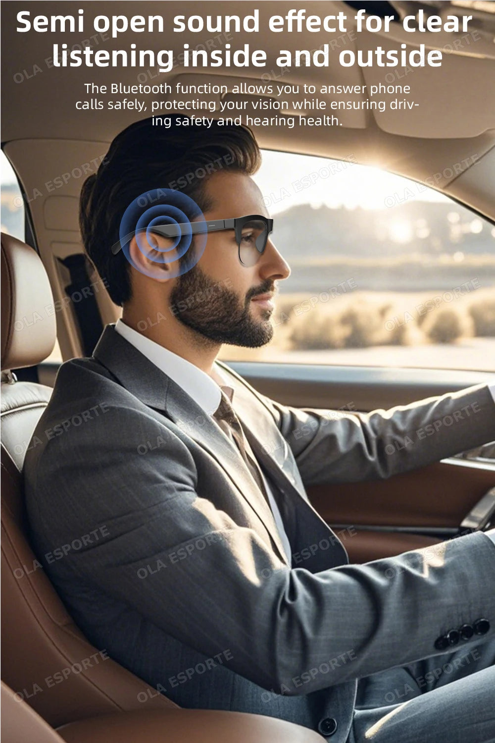 Photosensitive Smart Glasses with Bluetooth & UV Protection