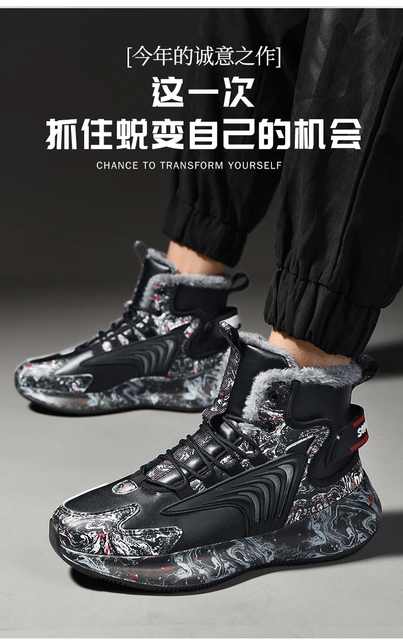 Men's Warm Waterproof Winter Boots | Non-Slip Plush Sneakers