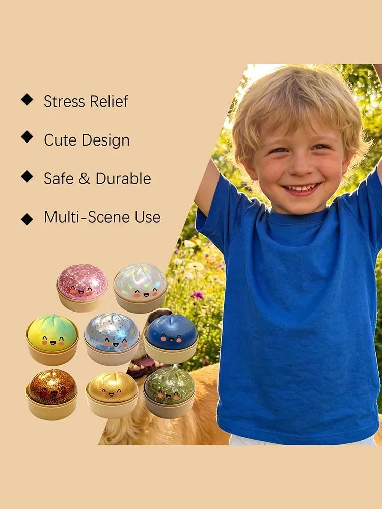 Ultra Rare Gold Glitter Dumpling Squishy | Stress Relief Toy
