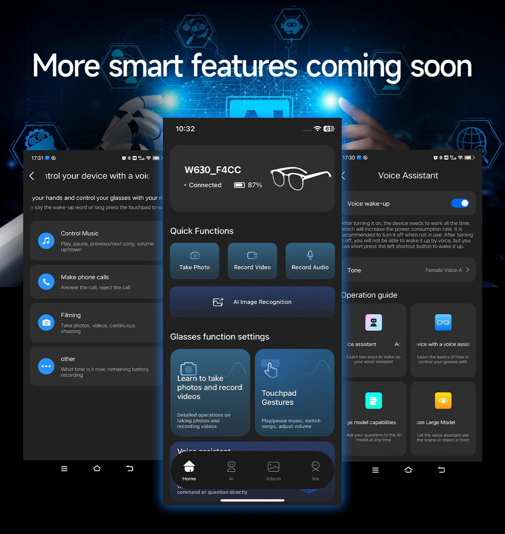 AI Smart Glasses with 8K HD Camera | Bluetooth Call & Voice Control