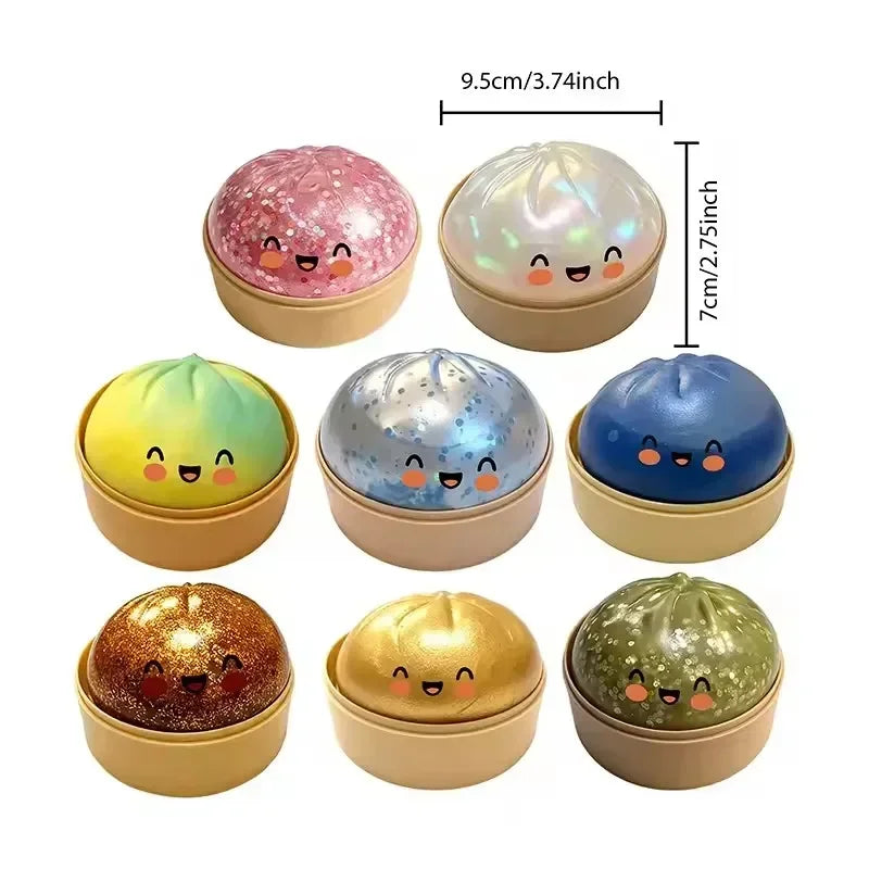 Ultra Rare Gold Glitter Dumpling Squishy | Stress Relief Toy