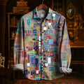 Colorful Fish Print Long-Sleeve Shirt | Trendy Casual Top for All