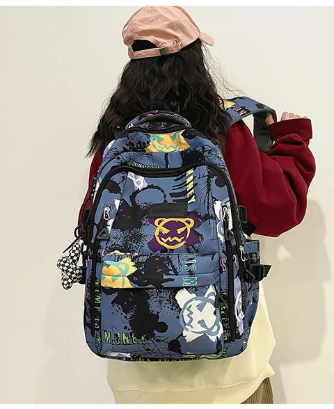 Trendy Personalized Graffiti Backpack | Large Capacity Unisex Bag