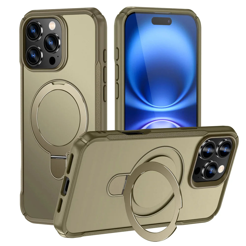 MagSafe Wireless Charge Folding Stand Phone Case | Anti-Slip Bumper Cover