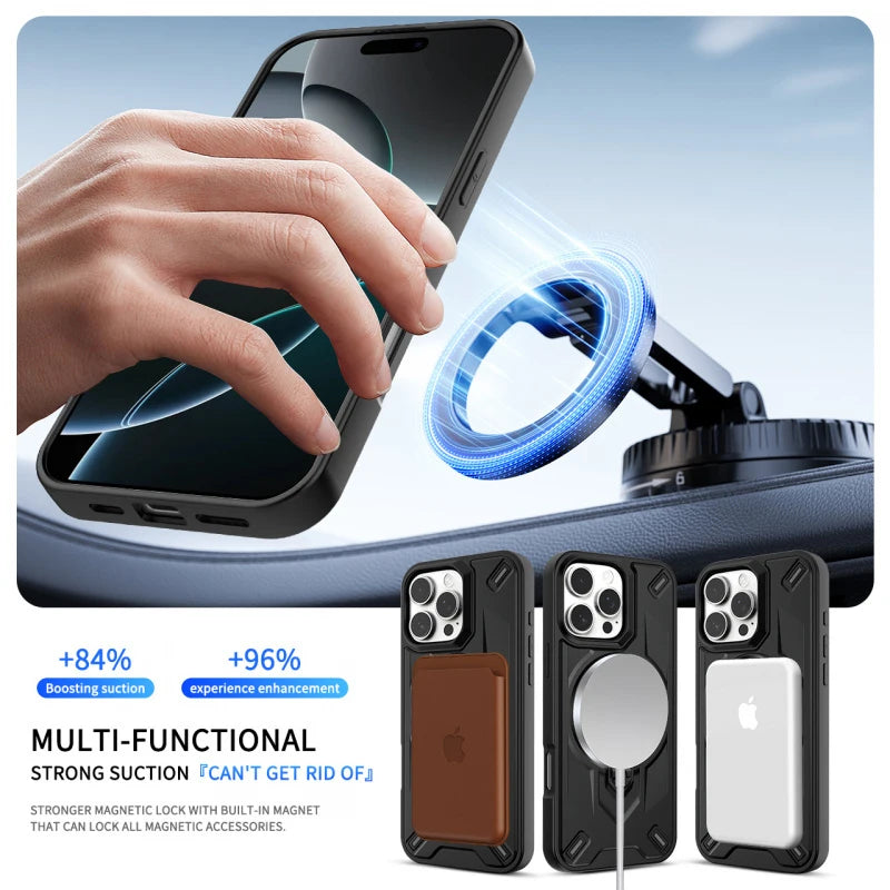 360 Rotating Shockproof Case for iPhone - Magnetic Protection