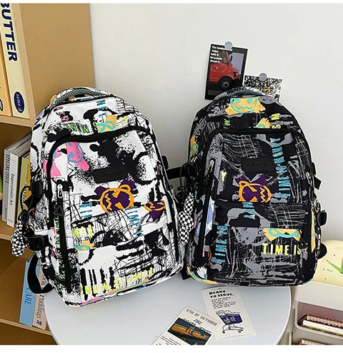 Trendy Personalized Graffiti Backpack | Large Capacity Unisex Bag