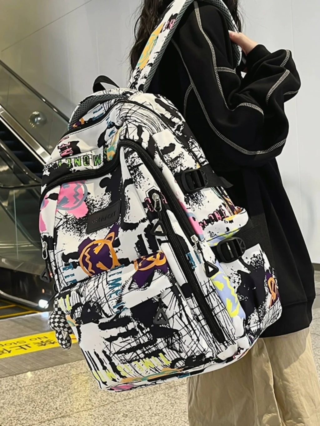 Trendy Personalized Graffiti Backpack | Large Capacity Unisex Bag