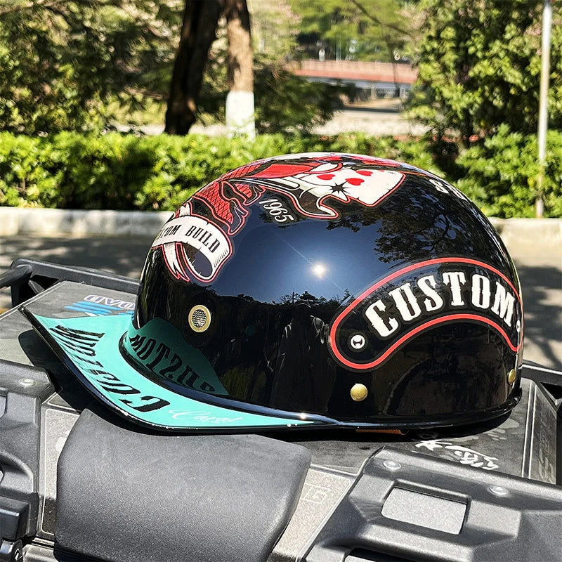 Lightweight Motorcycle Half Helmet | Windproof Cap-Style Design
