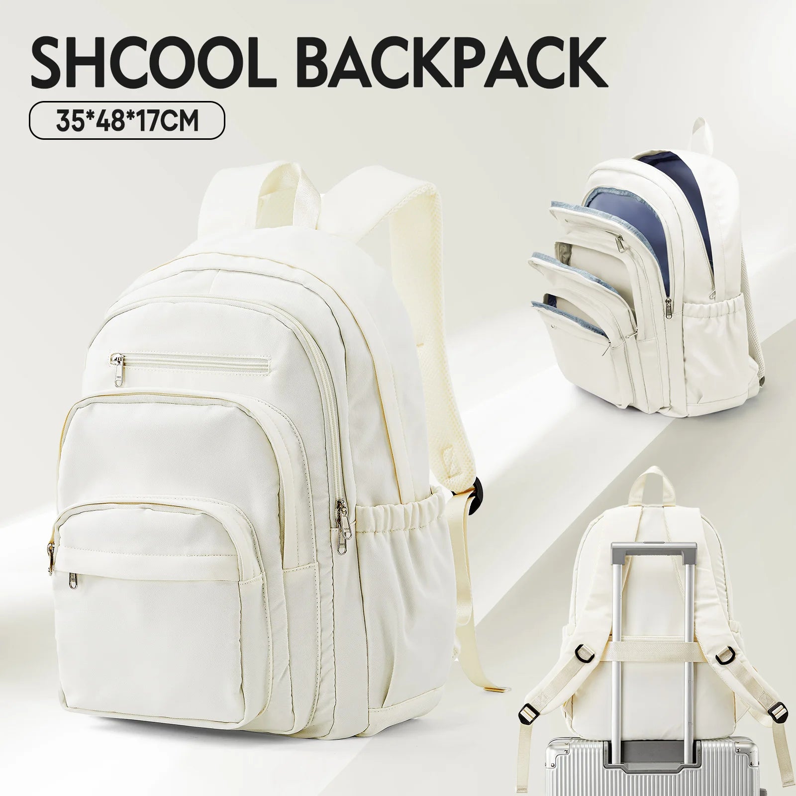 Unisex Casual Multi-Pocket Backpack | Stylish School Tote Bag