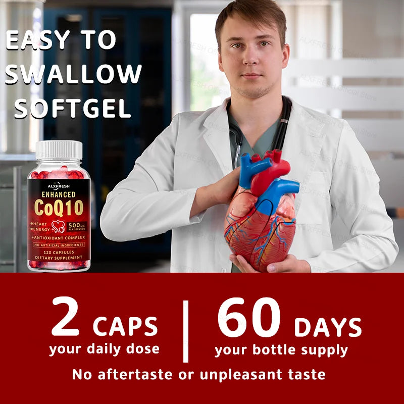 CoQ10 Capsules for Heart, Brain & Energy Support | Relieve Fatigue