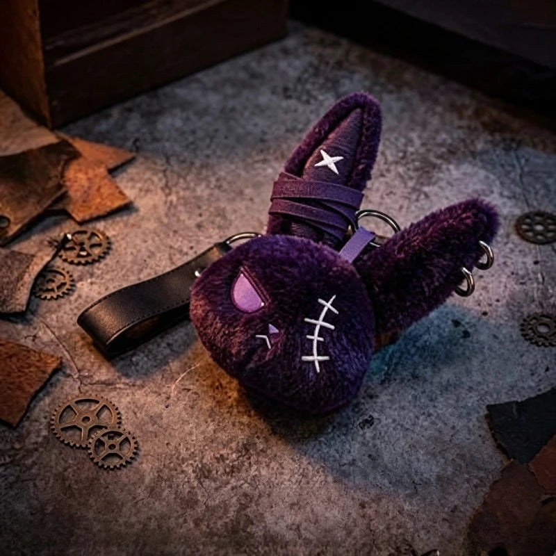 Gothic Bunny Keychain | Cute Rabbit Head Bag Charm for Halloween