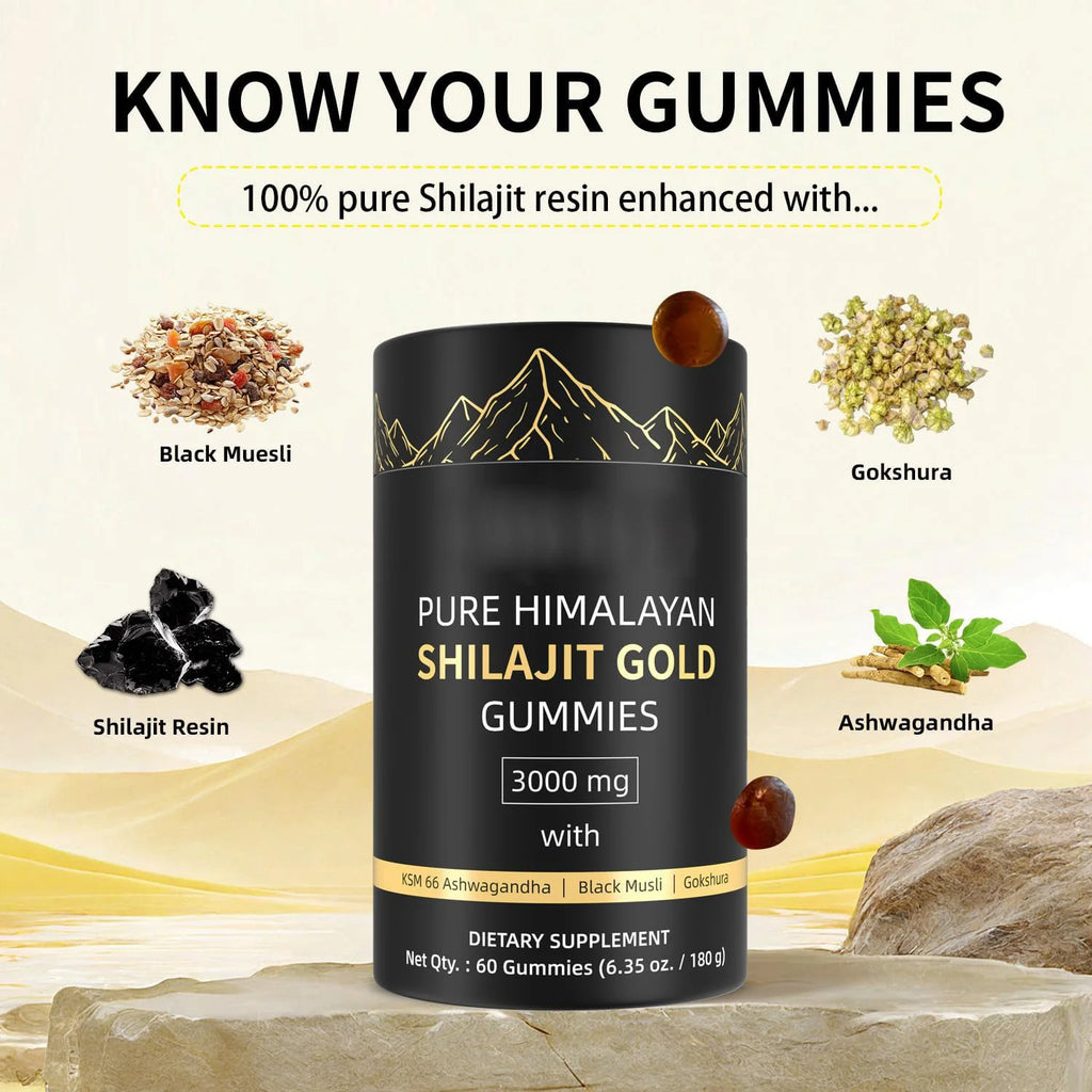Pure Himalayan Shilajit Gold Gummies for Energy & Recovery