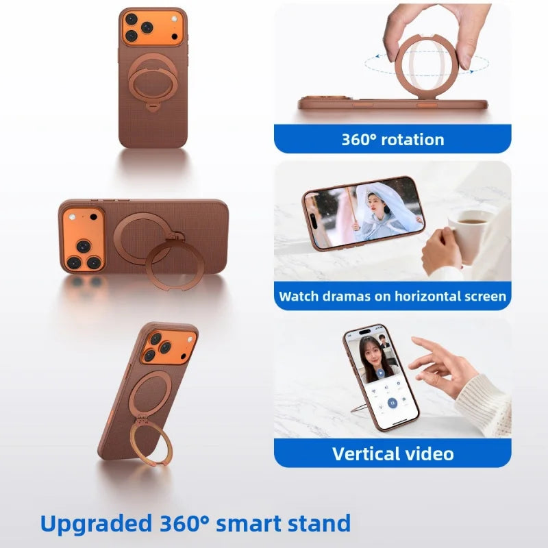 Shockproof Magnetic Phone Case with Stand for iPhone Models