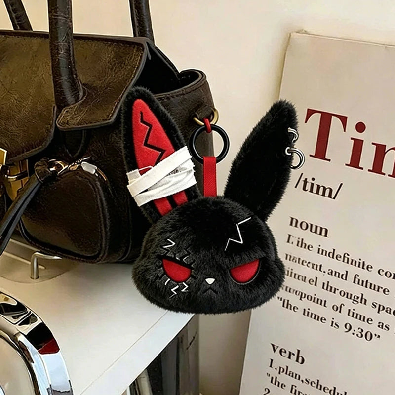 Gothic Bunny Keychain | Cute Rabbit Head Bag Charm for Halloween