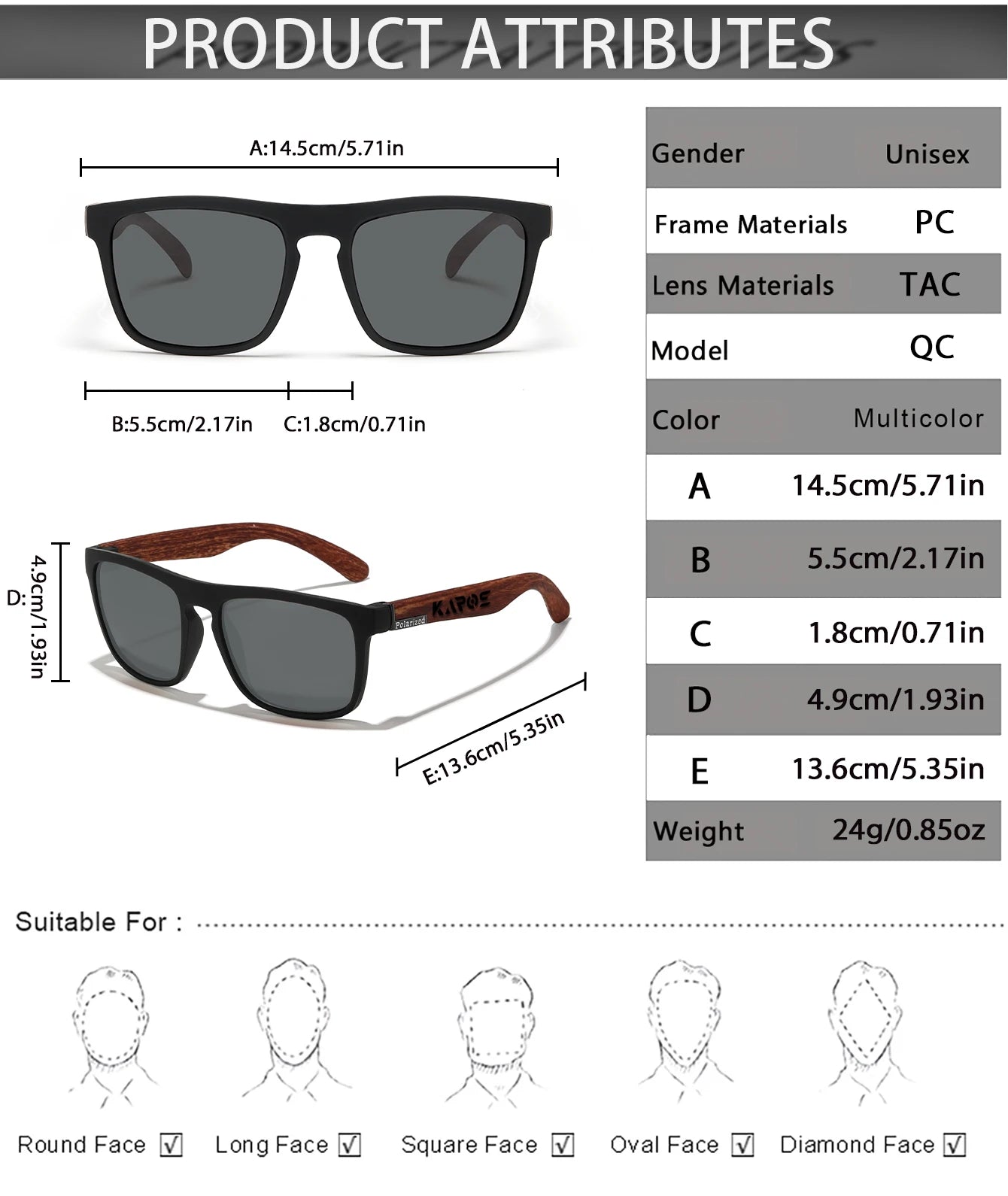 Classic Polarized Fishing Sunglasses for Outdoor Activities