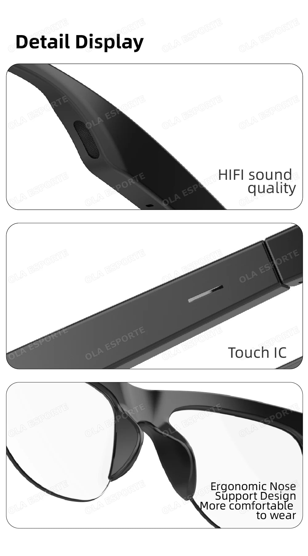 Photosensitive Smart Glasses with Bluetooth & UV Protection