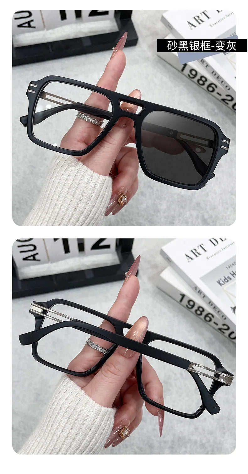 Vintage Square Sunglasses for Men and Women | Photochromic Eyewear
