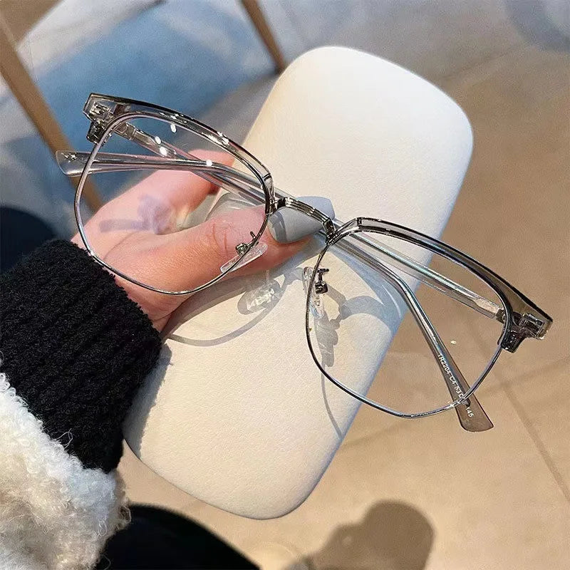 Trendy Unisex Square Anti-Blue Light Glasses | Metal Frame Eyewear