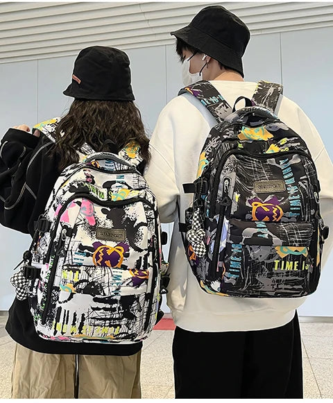 Trendy Personalized Graffiti Backpack | Large Capacity Unisex Bag
